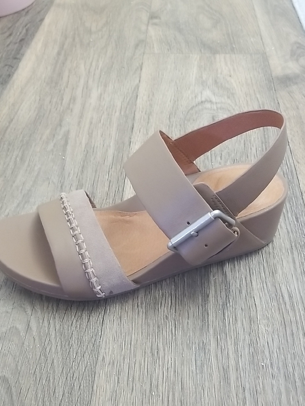 NEW! Kenneth Cole Taupe Slingback Wedge Sandal